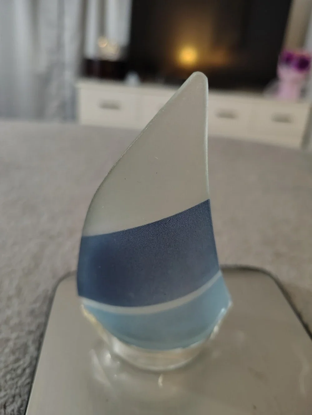 This Is A Tea Light Sailboat In Pretty Frosted Colors